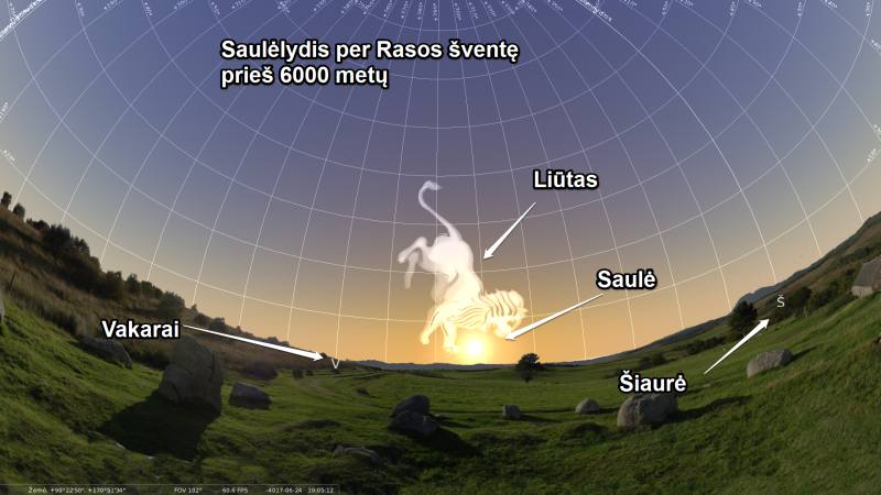Saulėlydis Liūto žvaigždyne per Rasos šventę